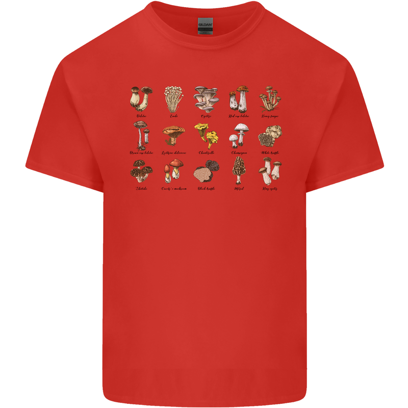 Mushroom Species Foraging Mycology Kids T-Shirt Childrens Red