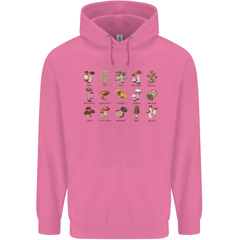 Mushroom Species Foraging Mycology Mens 80% Cotton Hoodie Azelea