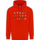 Mushroom Species Foraging Mycology Mens 80% Cotton Hoodie Bright Red