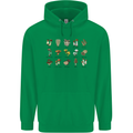 Mushroom Species Foraging Mycology Mens 80% Cotton Hoodie Irish Green