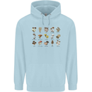 Mushroom Species Foraging Mycology Mens 80% Cotton Hoodie Light Blue