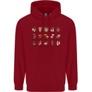 Mushroom Species Foraging Mycology Mens 80% Cotton Hoodie Red