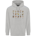 Mushroom Species Foraging Mycology Mens 80% Cotton Hoodie Sports Grey