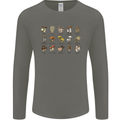 Mushroom Species Foraging Mycology Mens Long Sleeve T-Shirt Charcoal