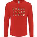 Mushroom Species Foraging Mycology Mens Long Sleeve T-Shirt Red
