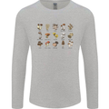 Mushroom Species Foraging Mycology Mens Long Sleeve T-Shirt Sports Grey