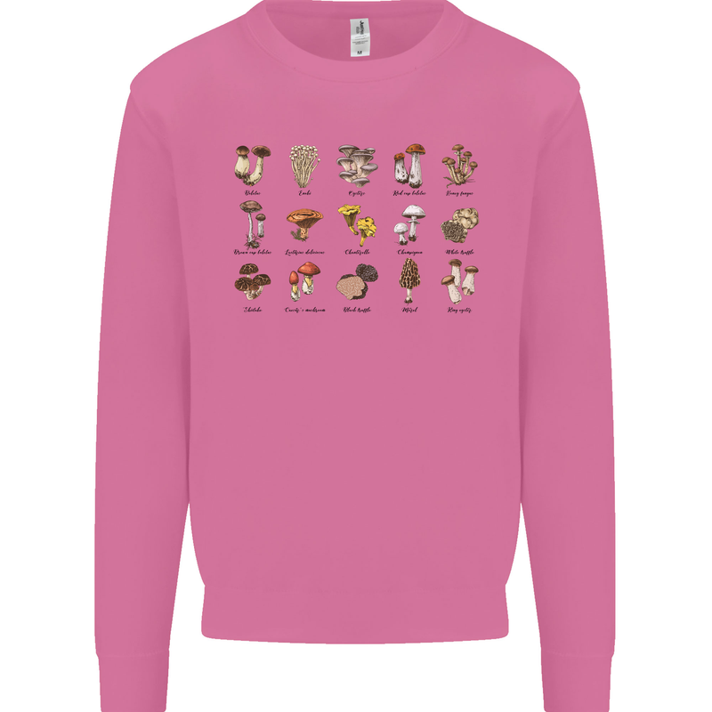 Mushroom Species Foraging Mycology Mens Sweatshirt Jumper Azalea