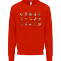 Mushroom Species Foraging Mycology Mens Sweatshirt Jumper Bright Red