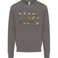 Mushroom Species Foraging Mycology Mens Sweatshirt Jumper Charcoal