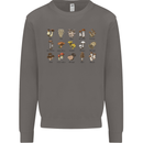 Mushroom Species Foraging Mycology Mens Sweatshirt Jumper Charcoal
