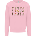Mushroom Species Foraging Mycology Mens Sweatshirt Jumper Light Pink