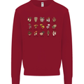 Mushroom Species Foraging Mycology Mens Sweatshirt Jumper Red