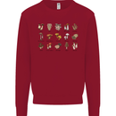 Mushroom Species Foraging Mycology Mens Sweatshirt Jumper Red