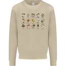 Mushroom Species Foraging Mycology Mens Sweatshirt Jumper Sand