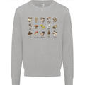 Mushroom Species Foraging Mycology Mens Sweatshirt Jumper Sports Grey
