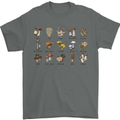 Mushroom Species Foraging Mycology Mens T-Shirt 100% Cotton Charcoal