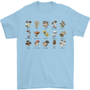 Mushroom Species Foraging Mycology Mens T-Shirt 100% Cotton Light Blue