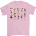 Mushroom Species Foraging Mycology Mens T-Shirt 100% Cotton Light Pink