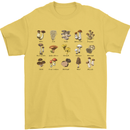 Mushroom Species Foraging Mycology Mens T-Shirt 100% Cotton Yellow