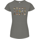 Mushroom Species Foraging Mycology Womens Petite Cut T-Shirt Charcoal