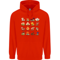 Mushroom Species Mens 80% Cotton Hoodie Bright Red
