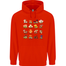 Mushroom Species Mens 80% Cotton Hoodie Bright Red
