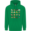 Mushroom Species Mens 80% Cotton Hoodie Irish Green