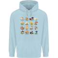 Mushroom Species Mens 80% Cotton Hoodie Light Blue