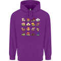 Mushroom Species Mens 80% Cotton Hoodie Purple