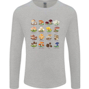 Mushroom Species Mens Long Sleeve T-Shirt Sports Grey