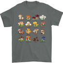 Mushroom Species Mens T-Shirt Cotton Gildan Charcoal