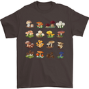 Mushroom Species Mens T-Shirt Cotton Gildan Dark Chocolate