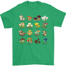 Mushroom Species Mens T-Shirt Cotton Gildan Irish Green