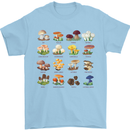 Mushroom Species Mens T-Shirt Cotton Gildan Light Blue
