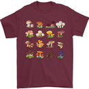Mushroom Species Mens T-Shirt Cotton Gildan Maroon