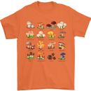 Mushroom Species Mens T-Shirt Cotton Gildan Orange