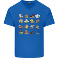 Mushroom Species Mens V-Neck Cotton T-Shirt Royal Blue