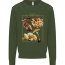 Mushroom Species Mycology Foraging Kids Sweatshirt Jumper Forest Green