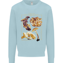 Mushroom Species Mycology Foraging Kids Sweatshirt Jumper Light Blue