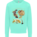 Mushroom Species Mycology Foraging Kids Sweatshirt Jumper Peppermint