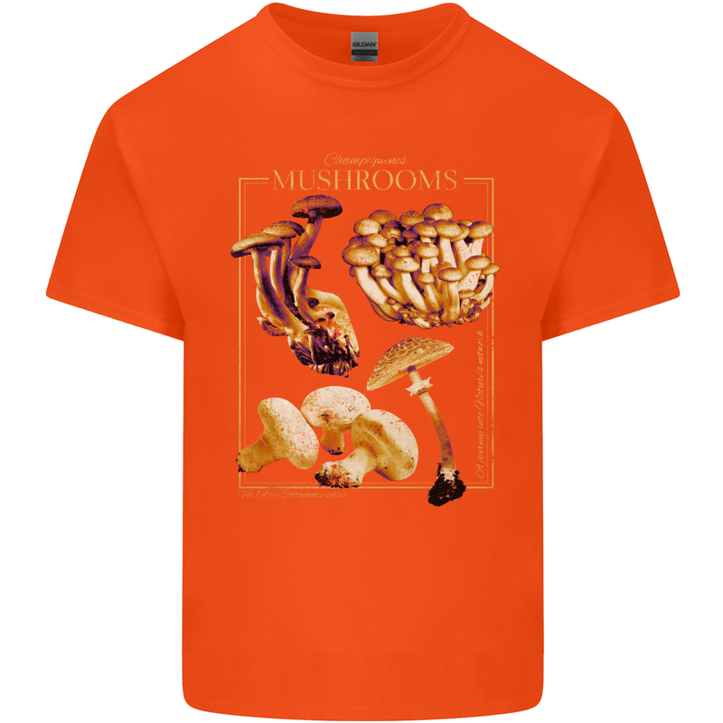 Mushroom Species Mycology Foraging Kids T-Shirt Childrens Orange