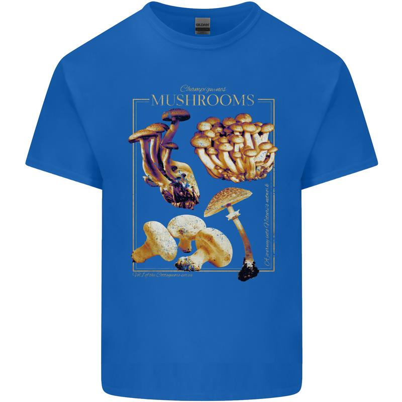 Mushroom Species Mycology Foraging Kids T-Shirt Childrens Royal Blue