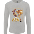 Mushroom Species Mycology Foraging Mens Long Sleeve T-Shirt Sports Grey