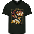 Mushroom Species Mycology Foraging Mens V-Neck Cotton T-Shirt Black