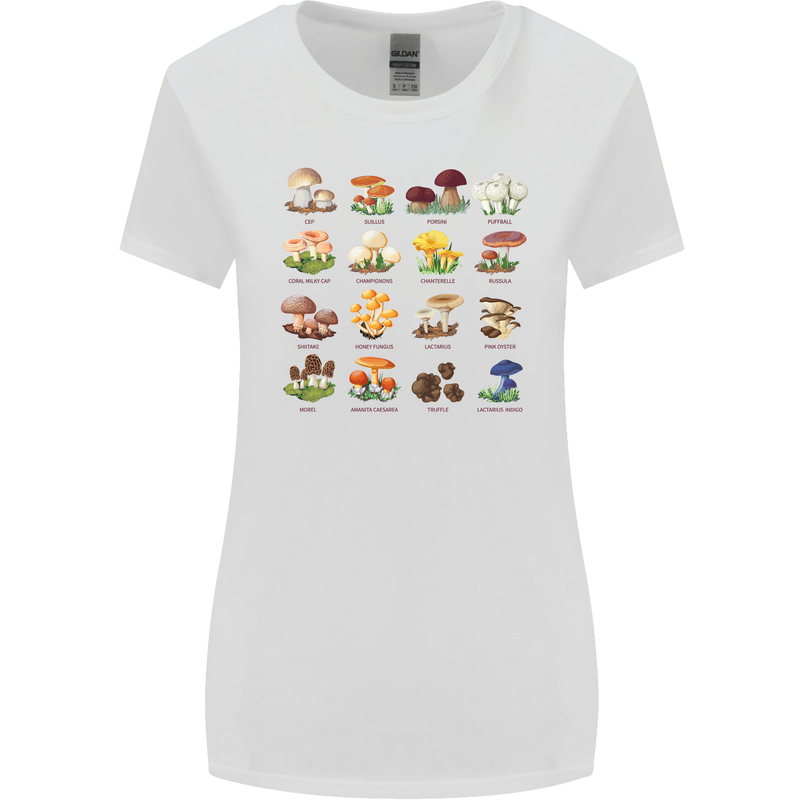 Mushroom Species Womens Wider Cut T-Shirt White