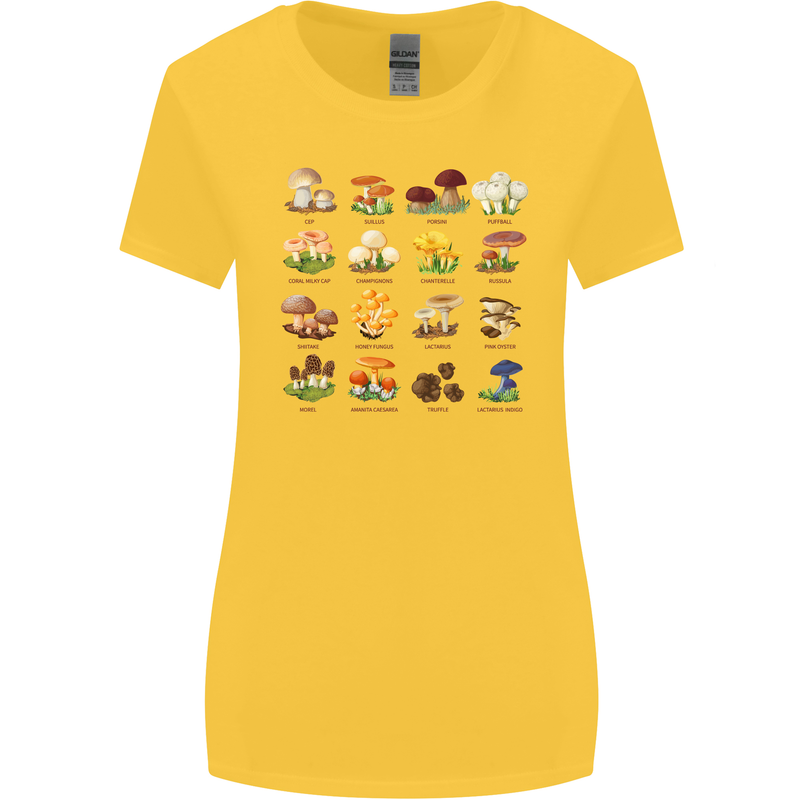 Mushroom Species Womens Wider Cut T-Shirt Yellow