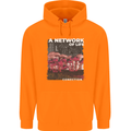 Mushrooms A Network of Life Mycology Childrens Kids Hoodie Orange