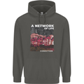 Mushrooms A Network of Life Mycology Childrens Kids Hoodie Storm Grey