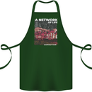 Mushrooms A Network of Life Mycology Cotton Apron 100% Organic Forest Green