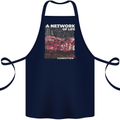 Mushrooms A Network of Life Mycology Cotton Apron 100% Organic Navy Blue
